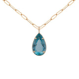 37.09ct Blue Topaz 18K Gold Pendant