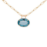34.50cts Blue Topaz 18K Gold Pendant