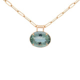28,85cts Green Amethyst 18K Gold Pendant