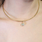 3.00ct Diamond 18K Gold Pendant Wire Collar Necklace