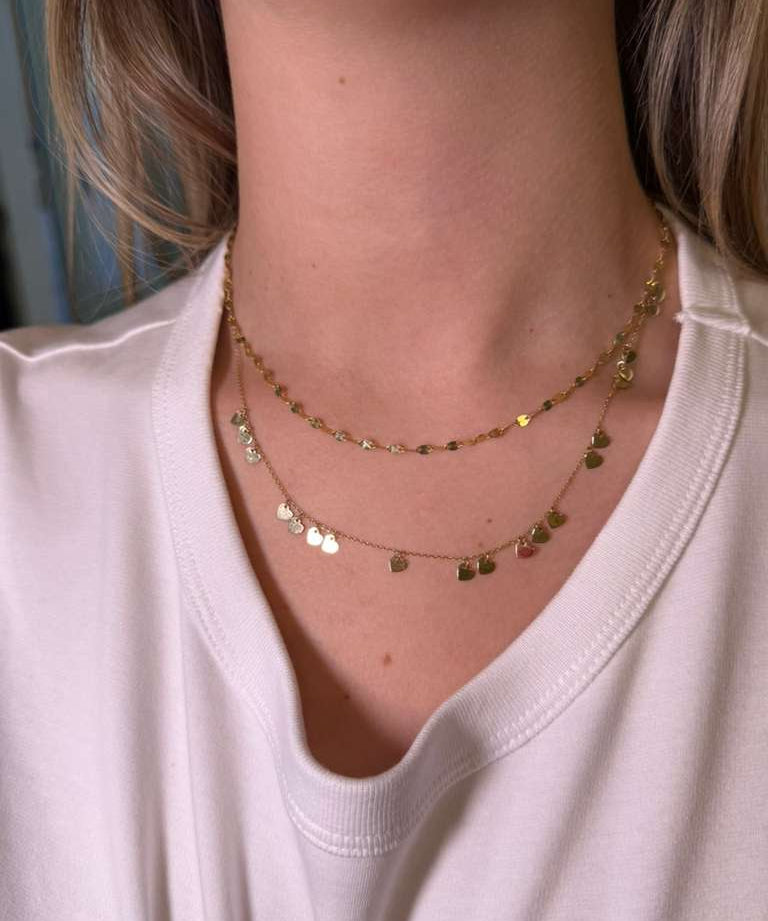 Mini Multi Hearts 14K Gold Necklace