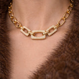 3.10ct Diamond 14K Gold Link Necklace