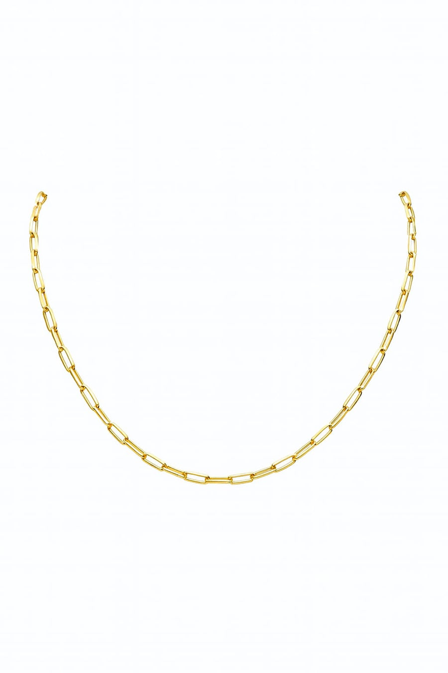 14K Gold Paperclip Chain Necklace