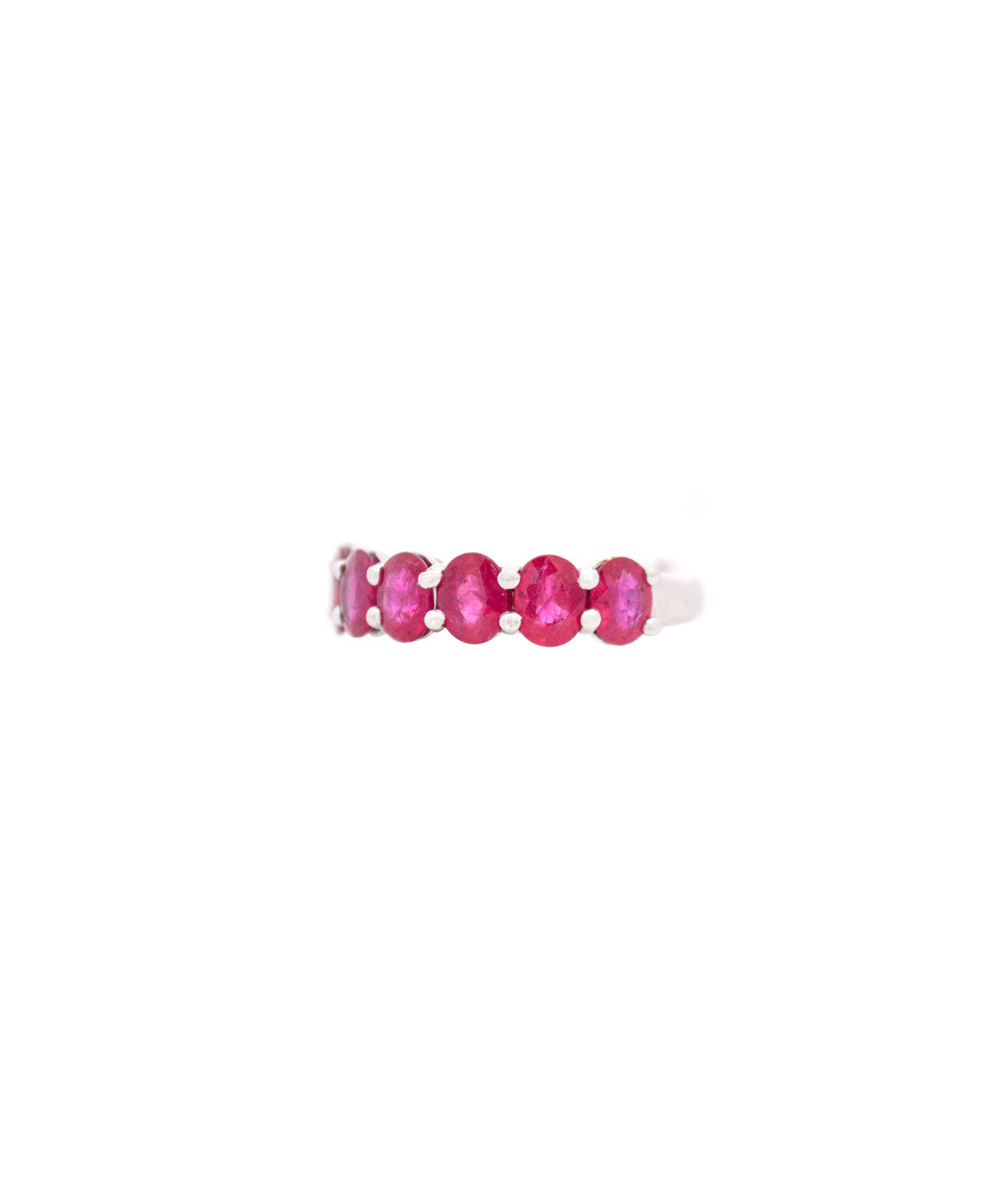 2.20ct Ruby 18K Gold Half Band Ring