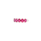 2.20ct Ruby 18K Gold Half Band Ring