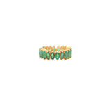 6.20ct Emerald Gold Marquise Eternity Band Ring