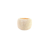 3.65ct Diamond 18K Gold Large Pave Dome Ring