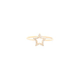 0.11ct Diamond 14K Gold Solitaire Star Ring