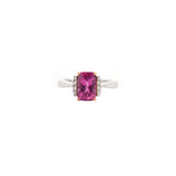 1.80cts Rose Tourmaline Diamond 18K Gold Solitaire Ring