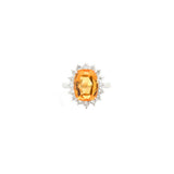 4.93ct Citrine Diamond Platinum Halo Ring