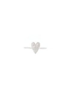 0.16ct Diamond 18K Heart Pave Gold Ring