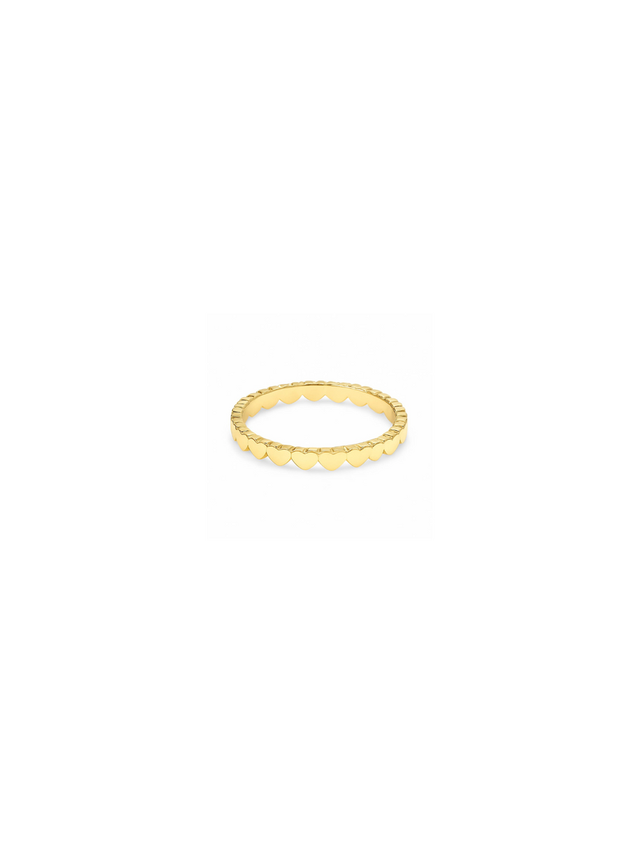 14K Gold Heart Eternity Ring