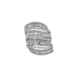 3.0ct Diamond 14K Gold Multi Row Ring
