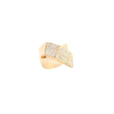1.10ct Diamond 18K Gold Crossover Ring