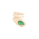 1.07ct Diamond Emerald 18K Gold Spiral Ring