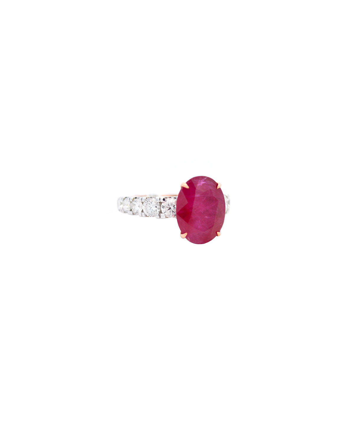 7.57ct Diamond Ruby 18K Gold Cocktail Ring