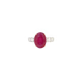 7.57ct Diamond Ruby 18K Gold Cocktail Ring