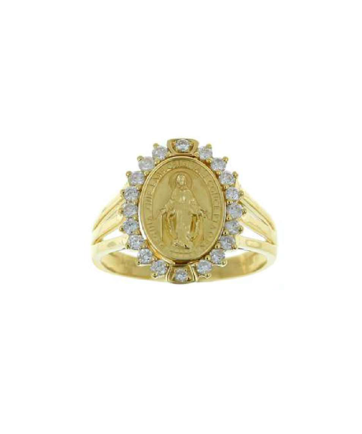 0.90ct Diamond 18K Gold Our Lady of Grace Ring