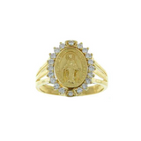 0.90ct Diamond 18K Gold Our Lady of Grace Ring