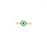 14K Gold Evil Eye Chain Ring
