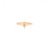 0.06ct Diamond 14K Gold Dainty North Star Ring