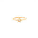 14K Gold Flower Bead Ring