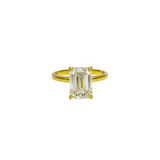 3.02ct Emerald Cut Diamond 18K Gold Solitaire Ring