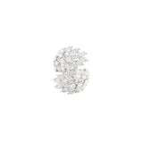 3.40ct Diamond 18K Gold Cluster Leaf Bypass Ring
