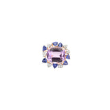 17.87ct Kunzinte Tanzanite Diamond 18K Gold Cocktail Ring