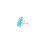 8.37ct Turquoise Diamond 18K Gold Cocktail Ring