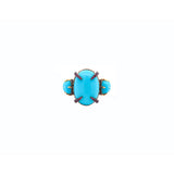 12.54ct Turquoise Ruby 18K Gold Cocktail Ring
