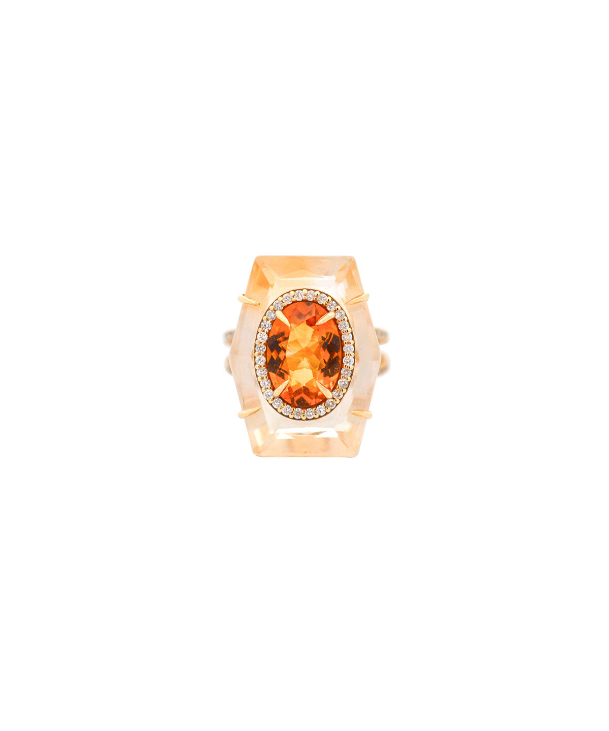 Fancy Shape Citrine 18K Gold Cocktail Ring
