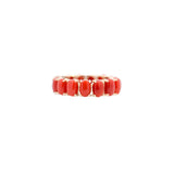 8.30ct Red Coral 14K Gold Eternity Ring