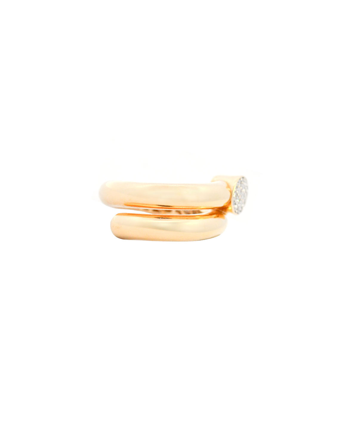 0.22ct Diamond 18K Gold Spiral Ring