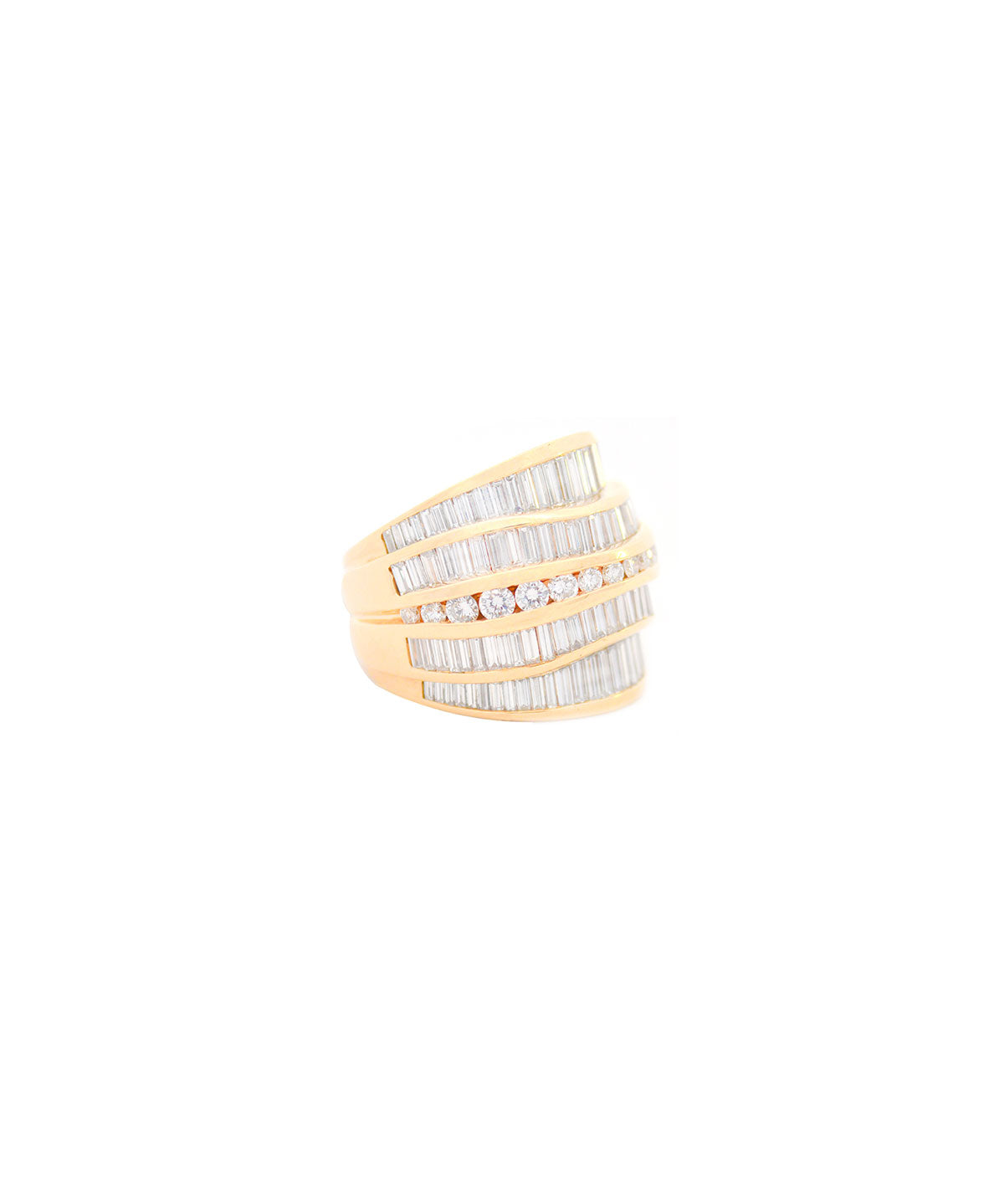 5.02ct Diamond 18K Gold Statement Cocktail Ring