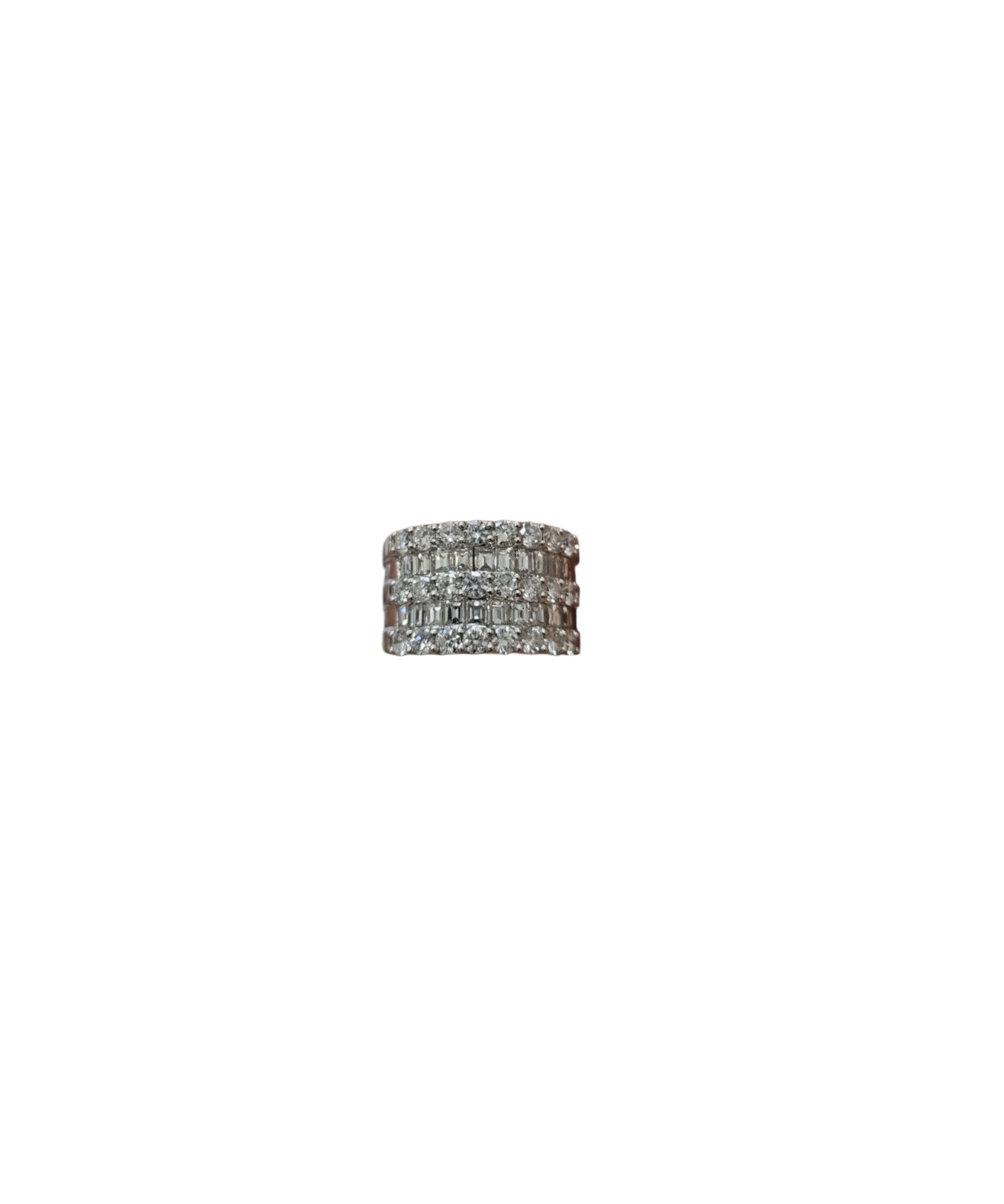 3.25ct Diamond 18K Gold Pave Croosover Ring