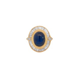 GIA 12.06ct Diamond Sapphire 18K Gold Cocktail Ring
