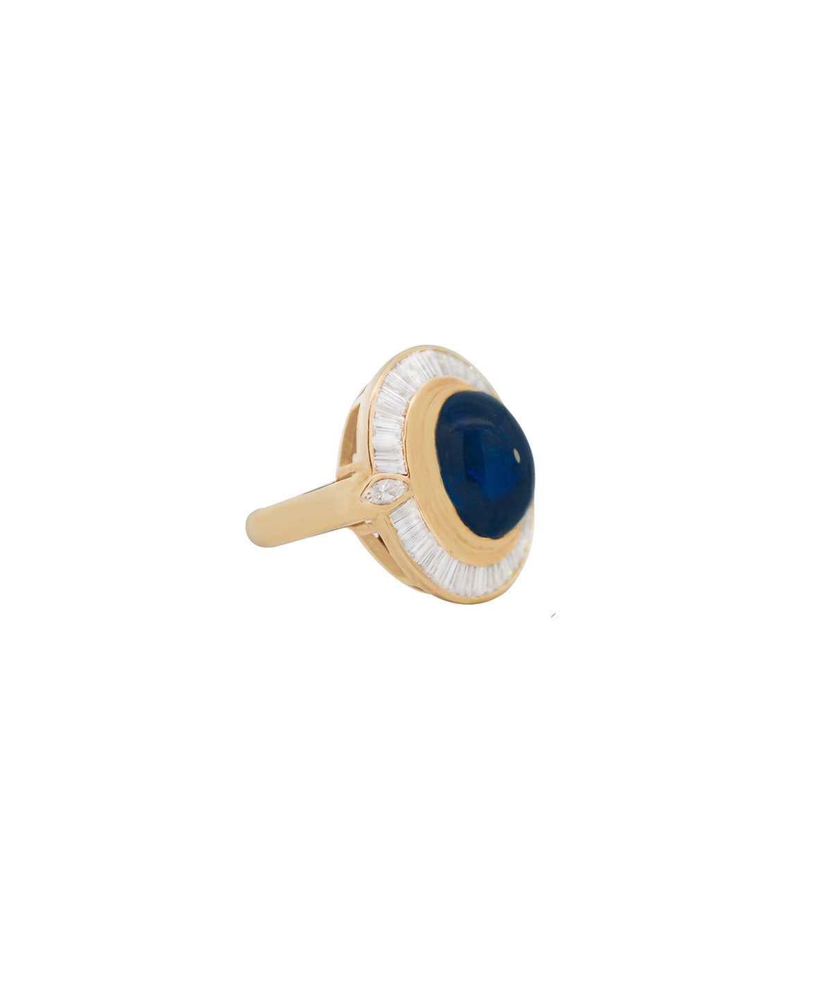 GIA 12.06ct Diamond Sapphire 18K Gold Cocktail Ring