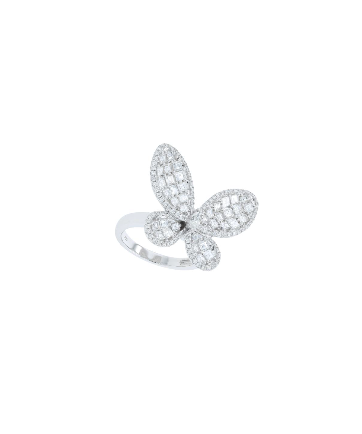 3.16ct Diamond 18K Gold Cocktail Butterfly Ring