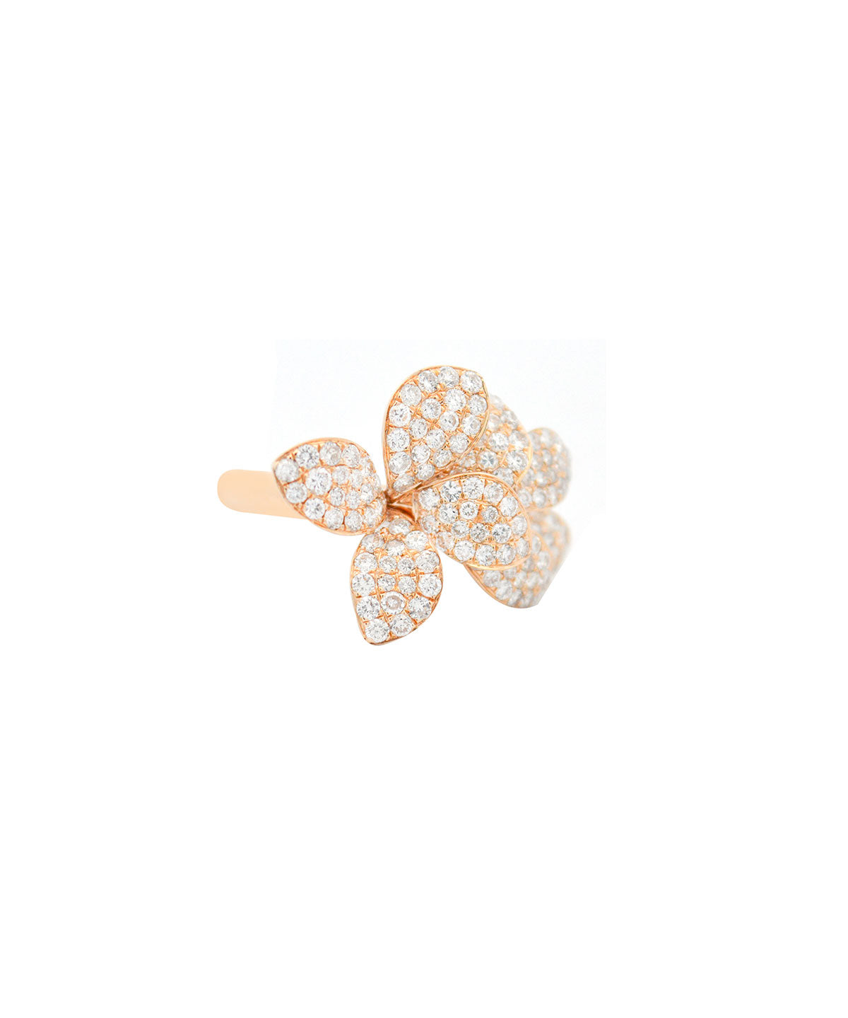 1.85ct Diamond 14K Gold Pave Leaf Ring