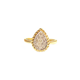 0.28ct Diamond 14K Gold Illusion Pear Ring