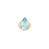 8.62ct Diamond Aquamarine 18K Pear Ring