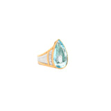 8.62ct Diamond Aquamarine 18K Pear Ring