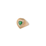 1.4ct Heart Emerald Diamond 14K Gold Heart Ring