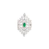 1.83 Diamond Emerald 14K Gold Statement Ring
