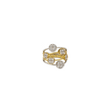 0.97ct Diamond 14K Gold Multi Row Ring