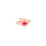 1.24ct Diamond Ruby 14K Gold Bypass Ring