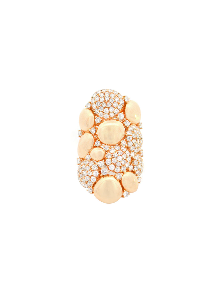 2.50ct Diamond 18K Gold Cluster Statement Ring