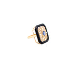 5.50ct Sapphire Diamond 18K Gold Ring
