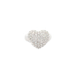 2.0ct Diamond 18K Gold Pave Dome Heart Ring